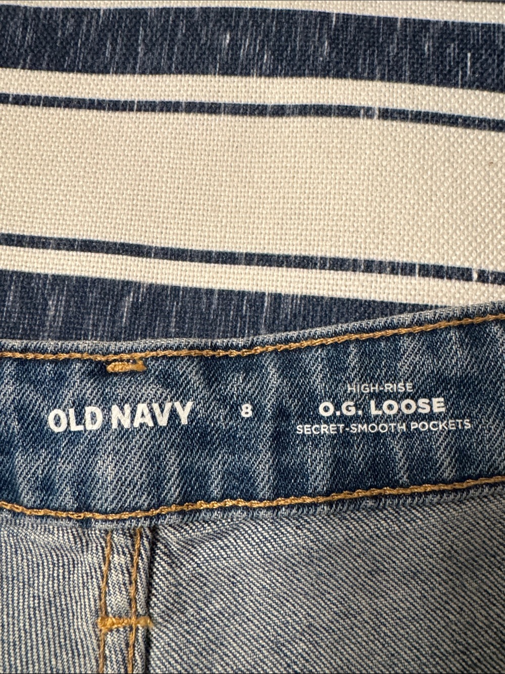 Old Navy Light Blue Distressed O.G. Loose Jeans - Picture 3 of 4